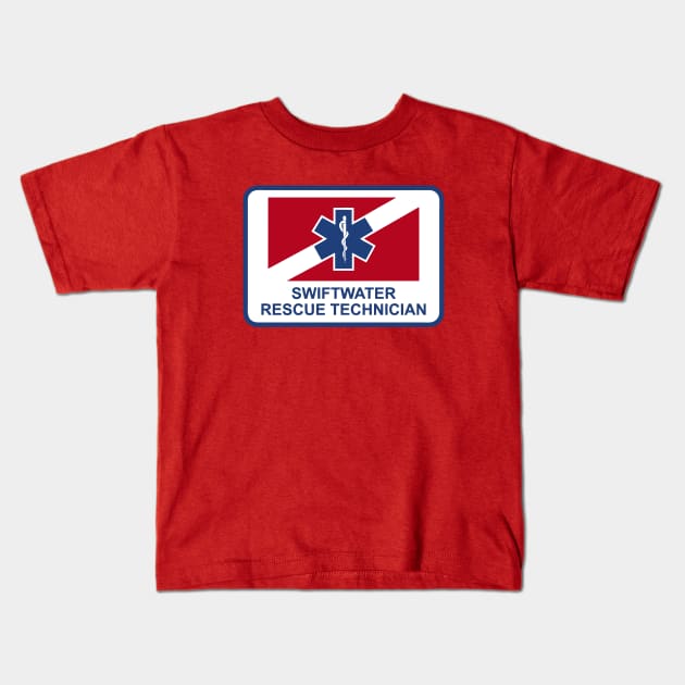Swiftwater Rescue Technician Kids T-Shirt by LostHose